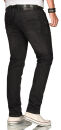 Alessandro Salvarini Herren Jeans Stretch O-085 - Schwarz-W38-L32