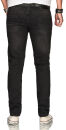 Alessandro Salvarini Herren Jeans Stretch O-085 - Schwarz-W38-L32