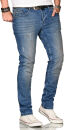 Alessandro Salvarini Herren Jeans Mittelblau Regular Slim...