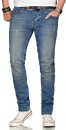 Alessandro Salvarini Herren Jeans Mittelblau Regular Slim O-082 W30 L34
