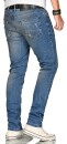 Alessandro Salvarini Herren Jeans Mittelblau Regular Slim O-082 W32 L30