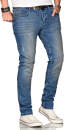 Alessandro Salvarini Herren Jeans Mittelblau Regular Slim O-082 W32 L36