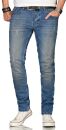 Alessandro Salvarini Herren Jeans Mittelblau Regular Slim O-082 W33 L36