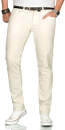 Alessandro Salvarini Herren Jeans Off White Regular Slim O-090 W31 L32