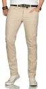 Alessandro Salvarini Herren Jeans Beige Regular Slim O-091