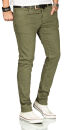 Alessandro Salvarini Herren Jeans Grün Regular Slim O-092