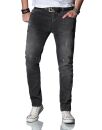 Alessandro Salvarini Herren Jeans Dunkelgrau Regular Slim...