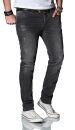 Alessandro Salvarini Herren Jeans Dunkelgrau Regular Slim O-035 W33 L32