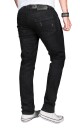 Alessandro Salvarini Herren Jeans Schwarz Regular Slim O-050 W29 L30