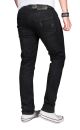 Alessandro Salvarini Herren Jeans Schwarz Regular Slim O-050 W29 L32