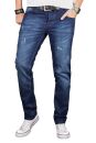 Alessandro Salvarini Herren Jeans Blau Regular Slim O-051