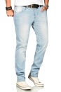 Alessandro Salvarini Herren Jeans Hellblau Regular Slim O-170 W29 L30