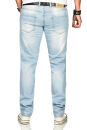 Alessandro Salvarini Herren Jeans Hellblau Regular Slim O-170 W29 L30