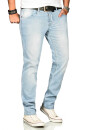 Alessandro Salvarini Herren Jeans Hellblau Regular Slim O-170 W30 L30