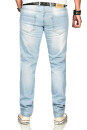 Alessandro Salvarini Herren Jeans Hellblau Regular Slim O-170 W38 L30
