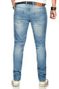 Alessandro Salvarini Herren Jeans Blau Regular Slim O-171 W36 L36