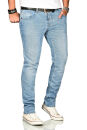 Alessandro Salvarini Herren Jeans Hellblau Regular Slim...