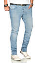 Alessandro Salvarini Herren Jeans Hellblau Regular Slim O-172 W30 L30