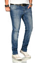 Alessandro Salvarini Herren Jeans Blau Regular Slim O-173