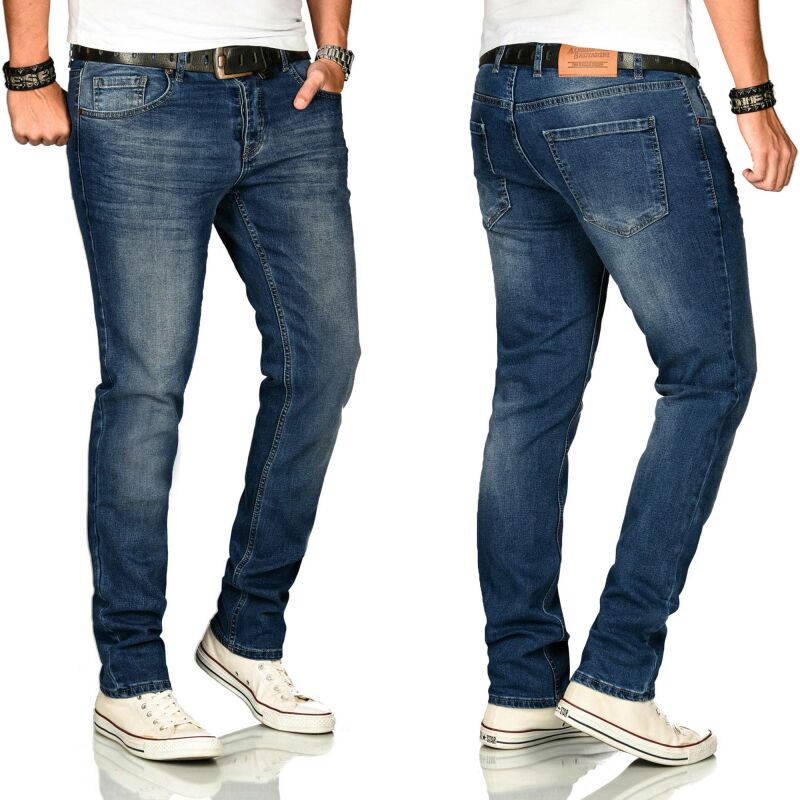 Alessandro Salvarini Herren Jeans Blau Regular Slim O-173 W34 L34