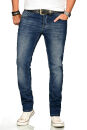 Alessandro Salvarini Herren Jeans Blau Regular Slim O-173 W34 L34