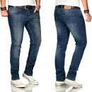 Alessandro Salvarini Herren Jeans Blau Regular Slim O-173...