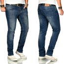 Alessandro Salvarini Herren Jeans Blau Regular Slim O-173 W38 L32