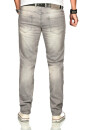 Alessandro Salvarini Herren Jeans Hellgrau Regular Slim O-174 W29 L30