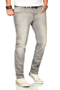 Alessandro Salvarini Herren Jeans Hellgrau Regular Slim O-174 W30 L30
