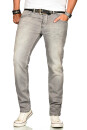 Alessandro Salvarini Herren Jeans Hellgrau Regular Slim O-174 W30 L32