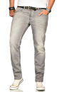 Alessandro Salvarini Herren Jeans Hellgrau Regular Slim...