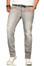 Alessandro Salvarini Herren Jeans Hellgrau Regular Slim O-174 W32 L32