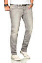 Alessandro Salvarini Herren Jeans Hellgrau Regular Slim O-174 W36 L30