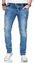 Alessandro Salvarini Herren Jeans Blau Regular Slim O-160