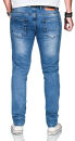Alessandro Salvarini Herren Jeans Blau Regular Slim O-160 W30 L34