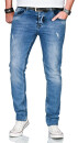 Alessandro Salvarini Herren Jeans Blau Regular Slim O-160 W32 L34