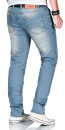 Alessandro Salvarini Herren Jeans Mittelblau Regular Slim O-162 W29 L30