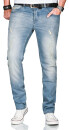 Alessandro Salvarini Herren Jeans Mittelblau Regular Slim O-162 W32 L30