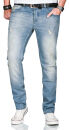 Alessandro Salvarini Herren Jeans Mittelblau Regular Slim O-162 W33 L34