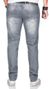 Alessandro Salvarini Herren Jeans Grau Regular Slim O-164 W30 L34