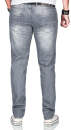 Alessandro Salvarini Herren Jeans Grau Regular Slim O-164 W32 L32