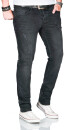Alessandro Salvarini Herren Jeans Schwarz Regular Slim O-165 W30 L30