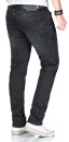 Alessandro Salvarini Herren Jeans Schwarz Regular Slim O-165 W30 L34