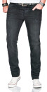 Alessandro Salvarini Herren Jeans Schwarz Regular Slim O-165 W31 L30