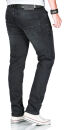 Alessandro Salvarini Herren Jeans Schwarz Regular Slim O-165 W32 L30