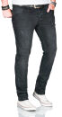 Alessandro Salvarini Herren Jeans Schwarz Regular Slim O-165 W36 L32
