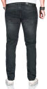 Alessandro Salvarini Herren Jeans Schwarz Regular Slim O-165 W36 L36