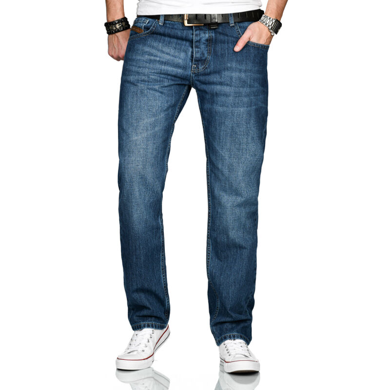 Alessandro Salvarini Herren Jeans Mittelblau Comfort Fit O-201 W40 L38