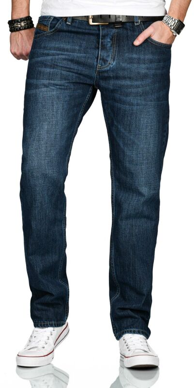 Alessandro Salvarini Herren Jeans Dunkelblau Comfort Fit O-202