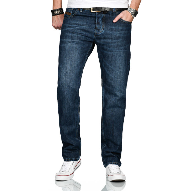 Alessandro Salvarini Herren Jeans Dunkelblau Comfort Fit O-202 W38 L36